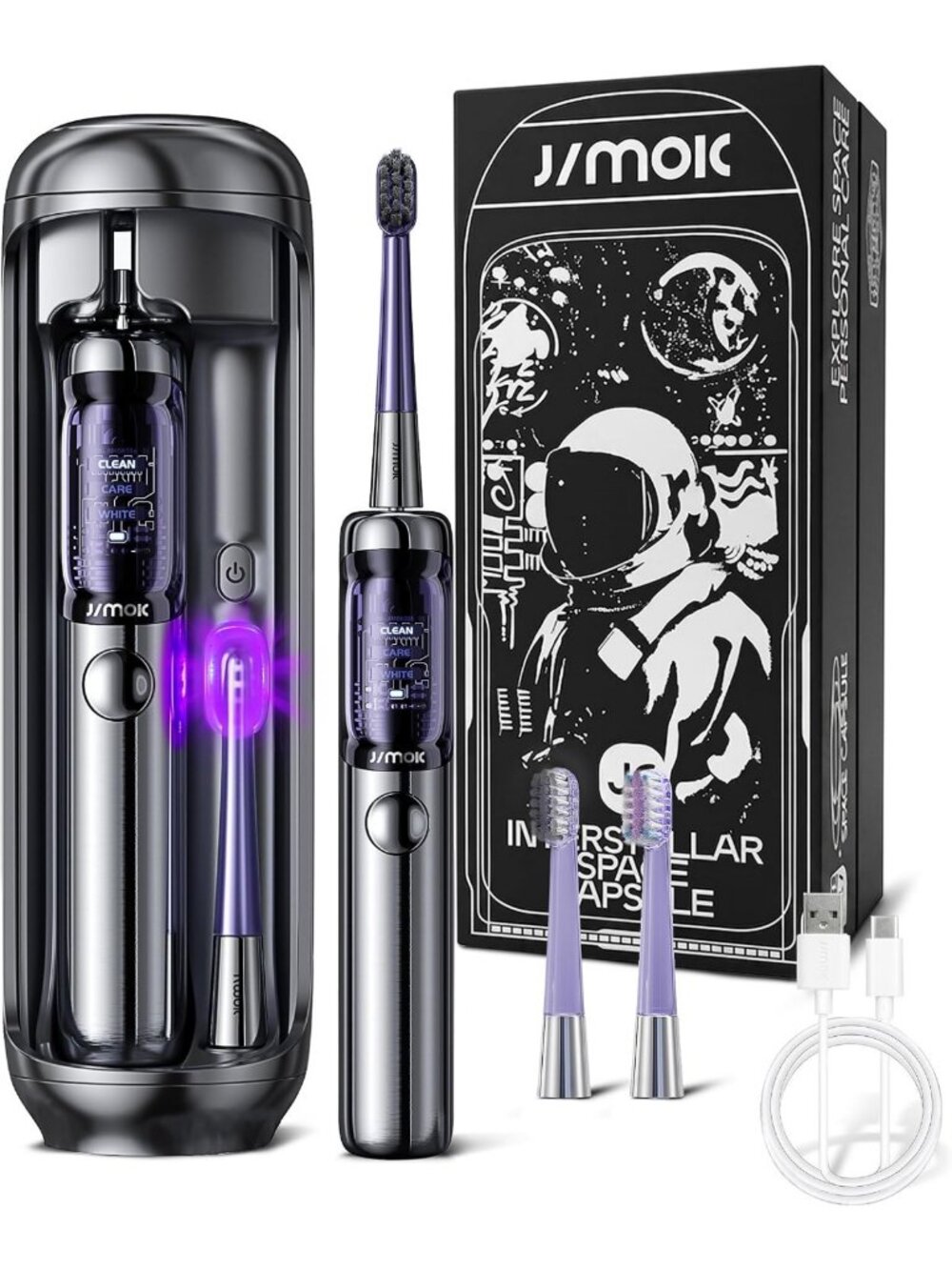 Sonic Electric Toothbrush with UV Sanitizer & Travel Case - Rechargeable